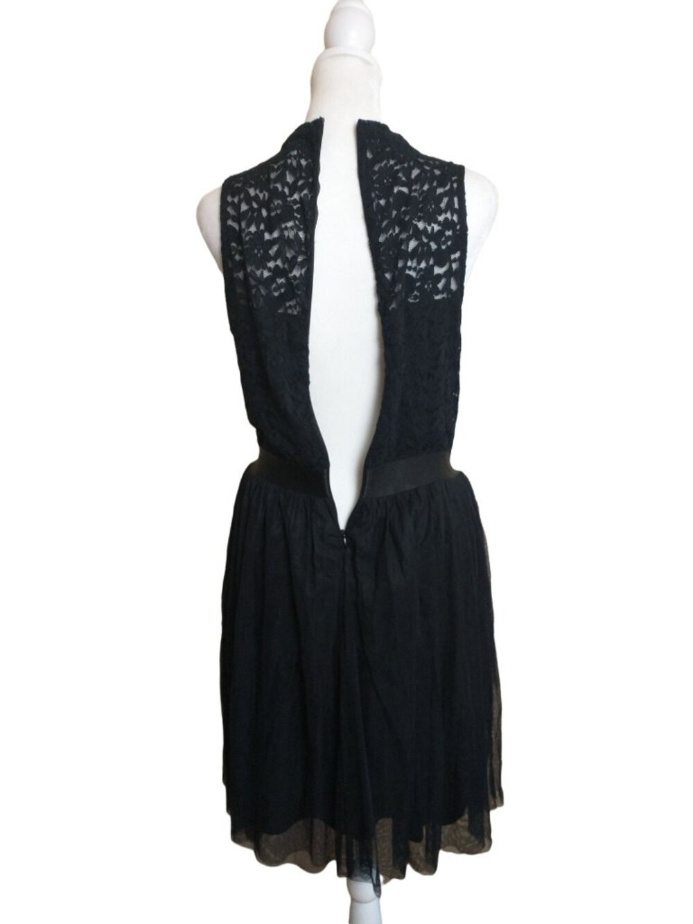 Black Lace A Line Ballerina Core Cocktail Dress Size Small - Picture 5 of 12